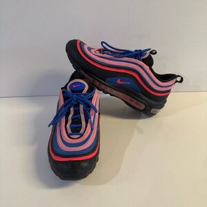 *Nike Air Max 97 GS Youth 7 Sneakers Black Pink Racer Blue Retro Shoes